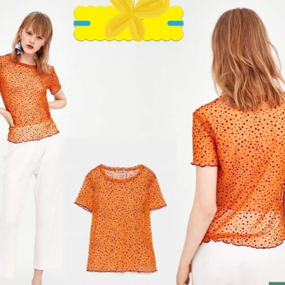 💥Zara collection, Orange top S,M - Picture 5 of 5